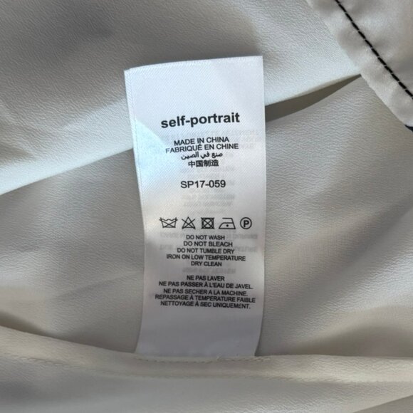 Self Portrait Blue Stars on Ivory One Sleeve Dress - Size 2 - Picture 5 of 6